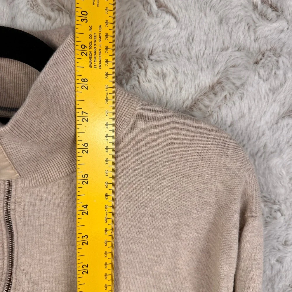 Banana‎ Republic Sweater Mens XL Mock Neck Half Zip Pullover Long Sleeve Ivory